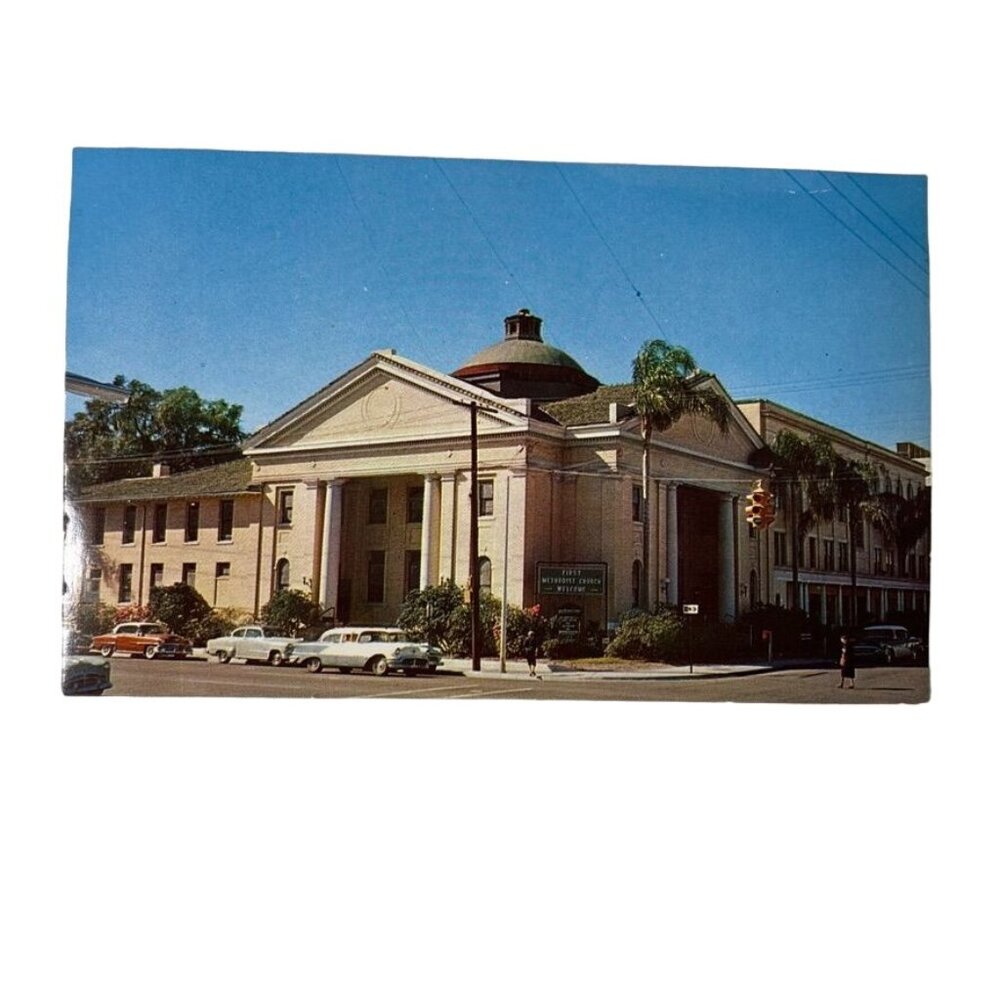 Vintage Postcard First Methodist Church Orlando Florida Plastichrome u